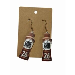 New Novelty Fashion Earrings chocolate milk drink protein